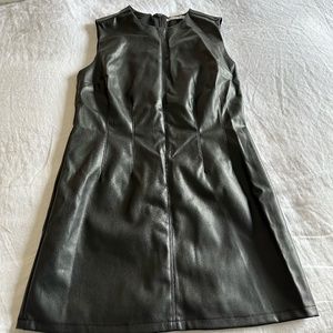 Abercrombie & Fitch Black Shell Vegan Leather Mini Dress